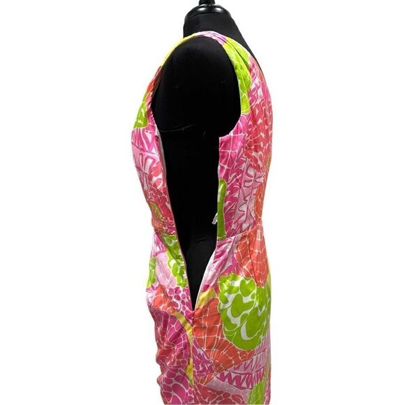 Lilly Pulitzer Julianne One Shoulder Dress Sz 8 Ginger Orange Floral - Picture 7 of 14